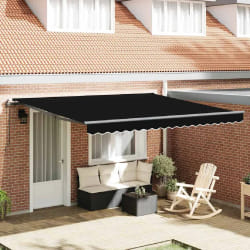 vidaXL Auvent Rétractable Noir 400 × 300 cm tissu