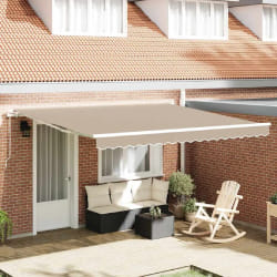 vidaXL Auvent Rétractable Beige 400 × 300 cm Polyester