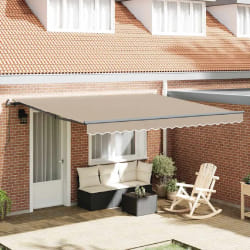 vidaXL Auvent Rétractable Beige 400 × 300 cm tissu