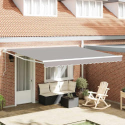vidaXL Auvent Rétractable Gris clair 400 × 300 cm Polyester
