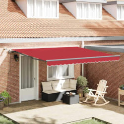 vidaXL Auvent Rétractable with Rouge 400 × 300 cm tissu