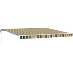 Store rétractable automatique vert et jaune 400x300 cm, Tissu de remplacement pour store 4x3 m vert et jaune vidaXL