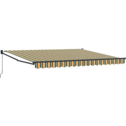 Vidaxl - Store rétractable manuel Vert et Jaune 400x300 cm, Tissu de remplacement pour store 4x3 m Vert et Jaune