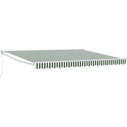 Auvent rétractable manuel Vert et Blanc 400x300 cm, Tissu de remplacement pour auvent pour cadre 4x3 m Vert et Blanc Vidaxl