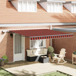 vidaXL Auvent Rétractable orange et marron 400 × 350 cm tissu