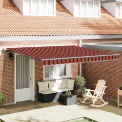 vidaXL Auvent Rétractable orange et marron 400 × 350 cm tissu