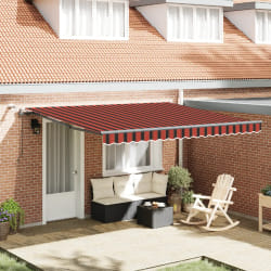 vidaXL Auvent Rétractable with orange et marron 400 × 350 cm tissu