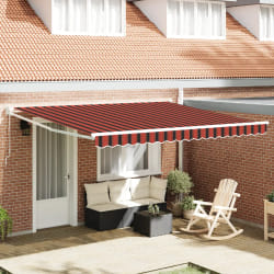 vidaXL Auvent Rétractable jaune et orange 400 × 350 cm Polyester