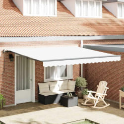 vidaXL Auvent Rétractable Blanc 400 × 350 cm tissu