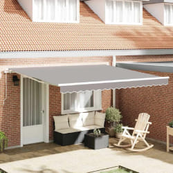 vidaXL Auvent Rétractable Gris clair 400 × 350 cm Tissu, Métal