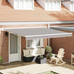 vidaXL Auvent Rétractable 400 × 350 cm Gris clair