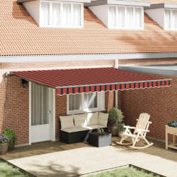 vidaXL Auvent Rétractable orange et marron 450 × 300 cm tissu