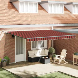 vidaXL Auvent Rétractable with orange et marron 450 × 300 cm tissu