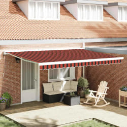 vidaXL Auvent Rétractable orange et marron 450 × 300 cm Tissu, Métal