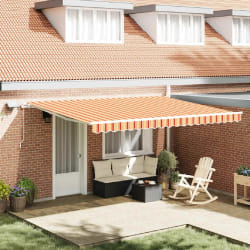 vidaXL Auvent Rétractable with 450 × 300 cm jaune et orange