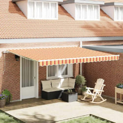 vidaXL Auvent Rétractable 450 × 300 cm jaune et orange
