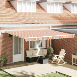 vidaXL Auvent Rétractable Multicolore 450 × 300 cm Polyester et métal