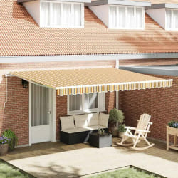 vidaXL Auvent Rétractable Multicolore 450 × 300 cm Polyester et métal