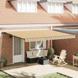 vidaXL Auvent Rétractable Rayure Multicolore 450x300 cm tissu