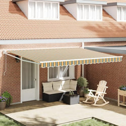 vidaXL Store Rétractable Automatique Vert et Jaune 450x300 cm 3331062