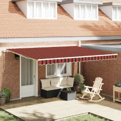 vidaXL Auvent Rayé orange et marron 4,5 × 3,5 m Polyester et métal