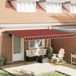 vidaXL Auvent manuel orange et marron 450 × 350 cm tissu