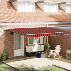 vidaXL Auvent Rétractable with orange et marron 450 × 350 cm tissu