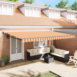 vidaXL Auvent rétractable automatique crème et orange 500x300 cm 3331254