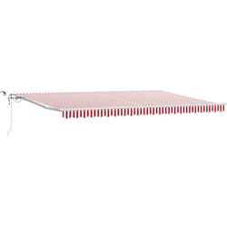 Auvent rétractable automatique avec LED rayé rouge et blanc 500x300 cm vidaXL
