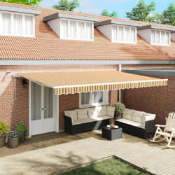 vidaXL Auvent Rétractable Multicolore 500 × 300 cm Tissu et Métal