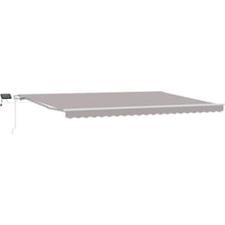 Auvent rétractable manuel avec lumière gris clair 500x300 cm, Tissu de rechange pour auvent pour cadre 5x3 m gris clair Vidaxl