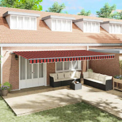 vidaXL Auvent Rétractable with orange et marron 600 × 300 cm tissu