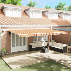 vidaXL Auvent Rétractable avec 600 × 300 cm jaune et orange