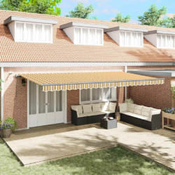 vidaXL Auvent Rétractable with Multicolore 600 × 300 cm tissu