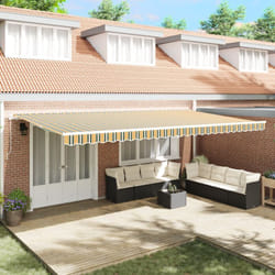 Store rétractable manuel vert et jaune 600x300 cm Vidaxl