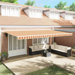 vidaXL Auvent Rétractable 600 × 350 cm jaune et orange