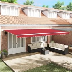 Store Rétractable Manuel vidaXL Rouge 600x350 cm 3331789