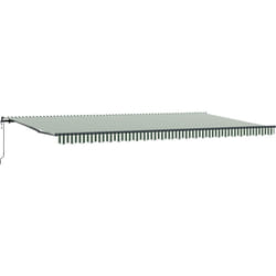 Store rétractable automatique Vert et Blanc 600x350 cm, Tissu de remplacement pour store de 6x3,5 m Vert et Blanc Vidaxl