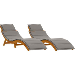 Vidaxl - Chaises longues avec coussins (2 pcs) - Gris foncé, en bois d'acacia massif
