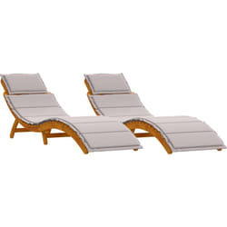 Vidaxl - Chaises longues avec coussins 2 pcs Taupe en bois massif d'acacia