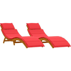 Vidaxl - Chaises longues avec coussins - 2 pièces en bois d'acacia rouge