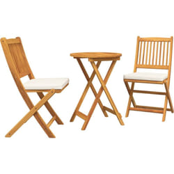 Ensemble bistro de jardin 3 pièces en bois d'acacia massif vidaXL
