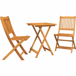 Cet ensemble de salle à manger minimaliste en bois d'acacia massif est fait pour moderniser vos espaces extérieurs tout en ét ...