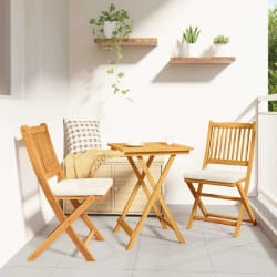 Set de bistro de jardin en 3 pièces en bois d'acacia