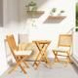 Chaises de jardin pliantes vidaXL avec coussin blanc 2pcs en bois d'acacia solide