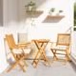 Chaises de jardin pliantes vidaXL avec coussin blanc 2 pièces en bois d'acacia solide