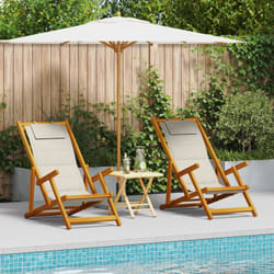 Vidaxl - Chaises de plage pliantes 2 pcs Gris clair Bois d'acacia massif et Textilène