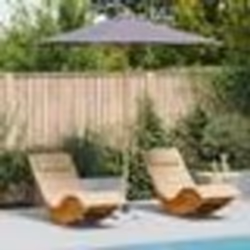 vidaXL Parasol de Jardin - Gris Foncé, 270x260 cm, Bambou