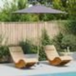 vidaXL Parasol de Jardin - Gris Foncé, 270x260 cm, Bambou