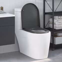 Siège de toilette à libération rapide avec fermeture douce en Duroplast Anthracite